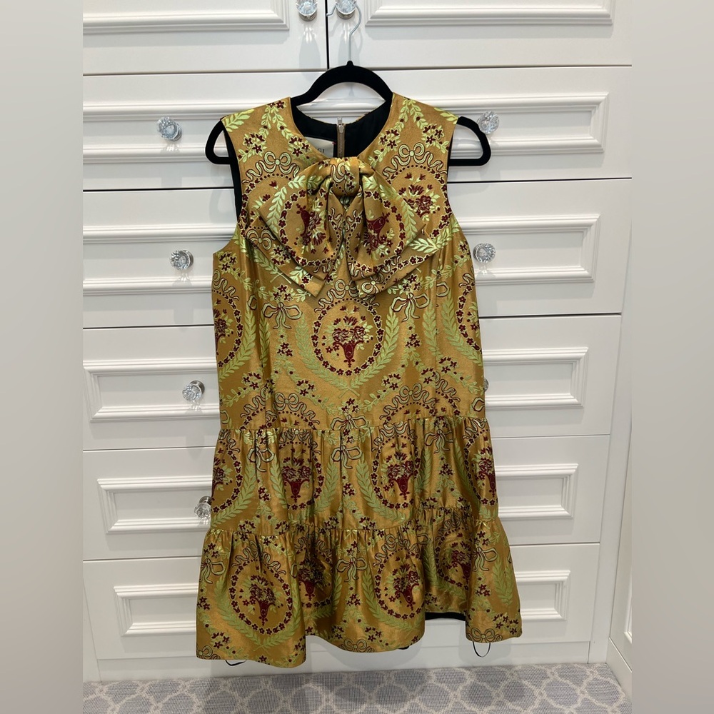 Gucci Gold Flowers Basket Jacquard Dress Limited Edition